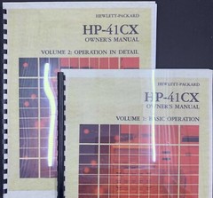HP-41CX Manuals Volume 1 and 2 (Comb Bound Reprint)