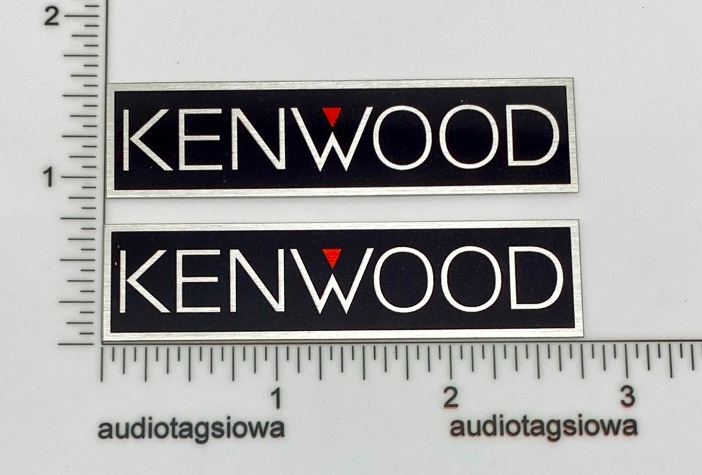 Kenwood Badge Logo Emblem Pair for Speakers, Amps, Turntables Black Version