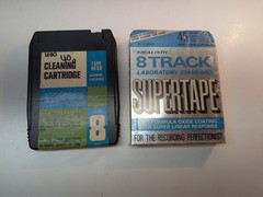 Realistic 8 Track Tape Supertape Lab Standard 45 Minutes and Cleaning Cartridge