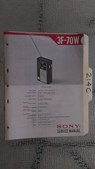 Sony 3f-70w service manual original repair book transistor AM FM Radio 1970