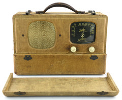 Vintage Zenith Trans-Oceanic Wavemagnet Suitcase Radio W/ Tweed Case – Powers On