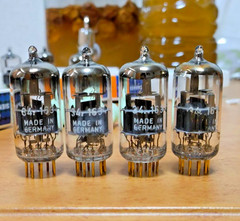 Siemens E88CC 6922 Grey Shield Vacuum Tubes Matched Quad 1961