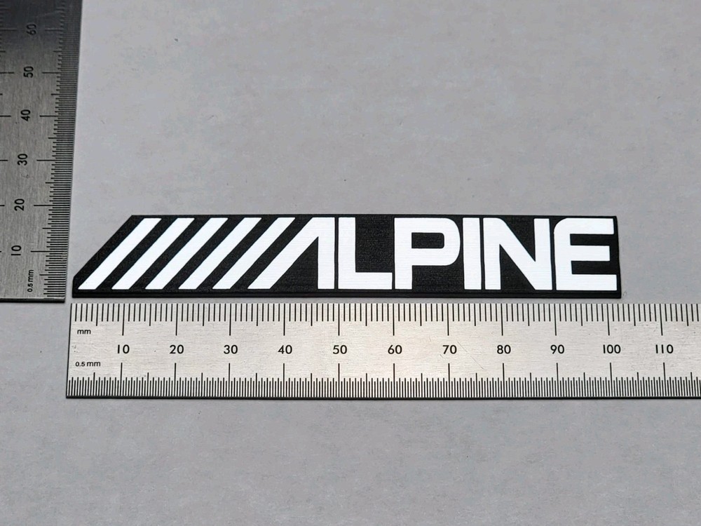 Alpine Badge Logo Emblem Brushed Silver – 4 Inch