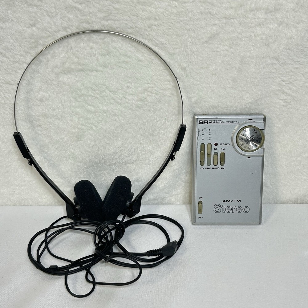 VTG Sears AM/FM Stereo Pocket Radio Analog Tuning w/ headphones Tested WORKS