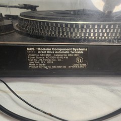 MCS (Technics) 683-6601 DIRECT DRIVE Auto Turntable w/SHURE CART + Manual JAPAN