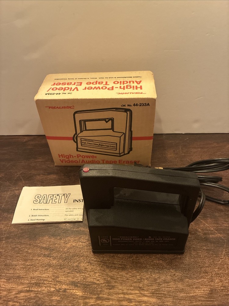 Realistic High Power Video/Audio Tape Eraser Cat. No. 44-233A 120V
