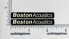 Boston Acoustics Speaker Badge Logo PAIR Incised Black Gold Laminated Acrylic