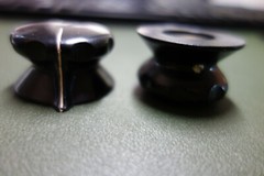 RCA / BIC -1 1/2″ Bakelite 1/4″ Shaft – Brass Insert “copy” Audio Knob