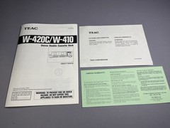 Teac W-420C/W-410 Stereo Double Cassette Deck Vintage Original Owner’s Manual