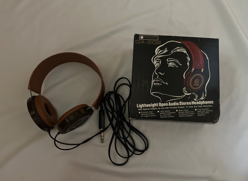 Vintage PICKERING OA-202 Classic 1970s Headphones Untested Has Original Box