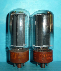 2 RCA 5R4GYB Rectifier Tubes Brown Base Hanging Halo Getter Black Plates Matched