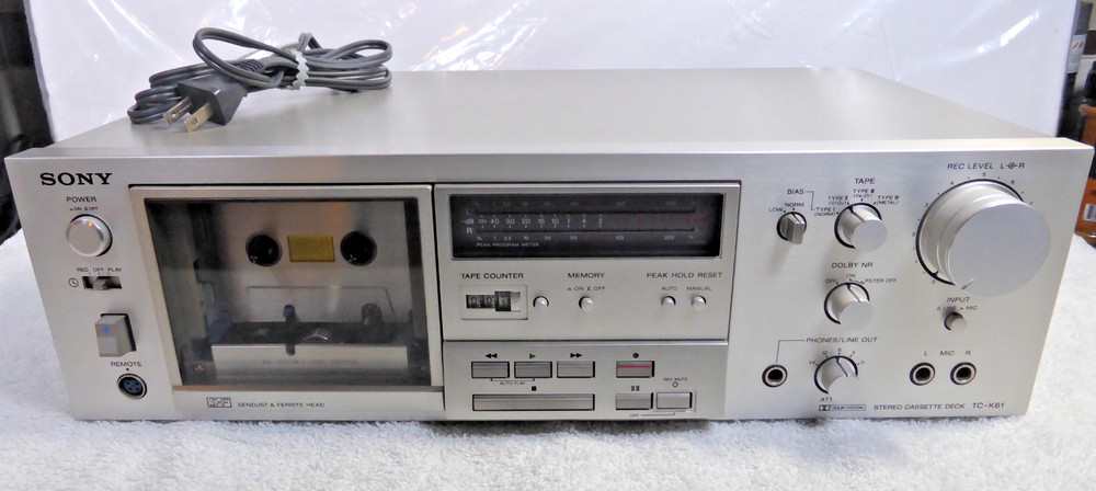 Sony TC-K61 Stereo Cassette Deck For Parts or Repair