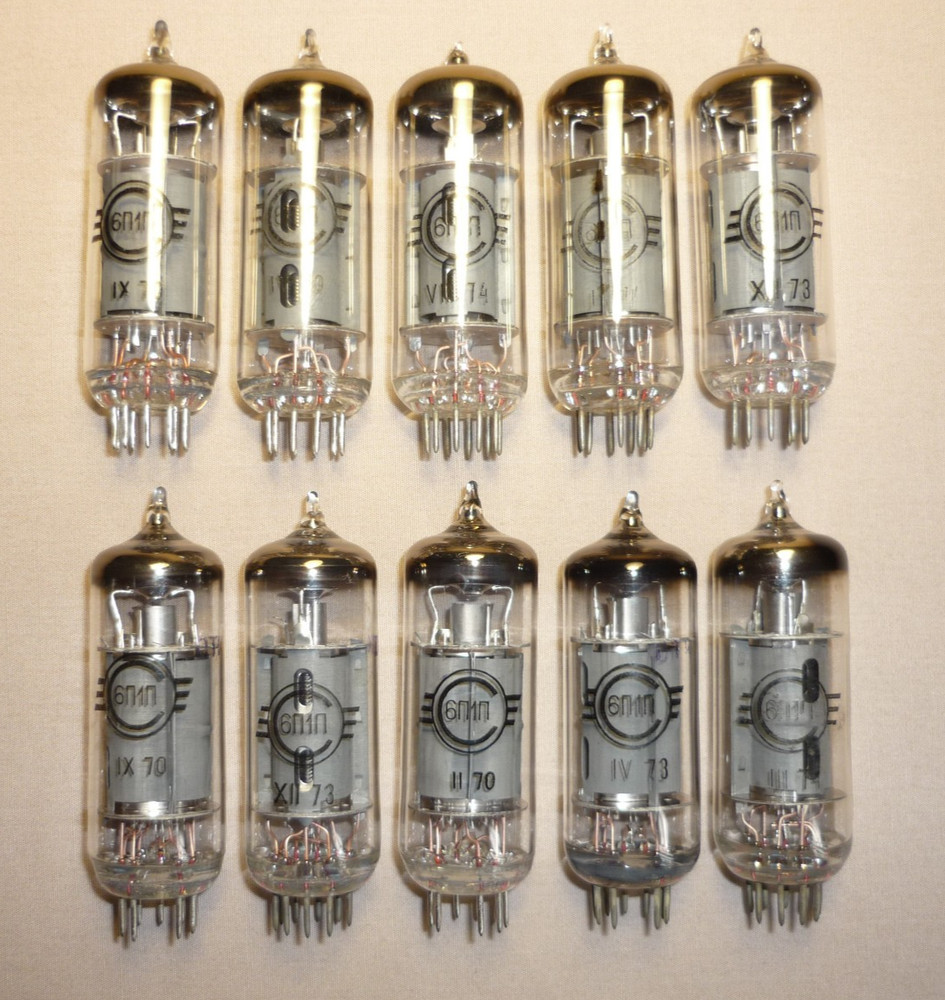 10pcs. 6P1P / 6П1П ~ 6P1 China, 6BW6 mini Beam Power Pentode NEW. 1970s