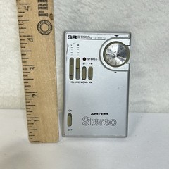 VTG Sears AM/FM Stereo Pocket Radio Analog Tuning w/ headphones Tested WORKS