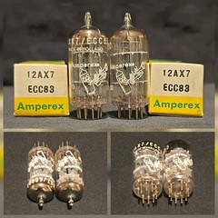 AMPEREX 12AX7 ECC83 BUGLE BOY 1963 HERLEEN HOLLAND PERFECT MATCHED SET NIB