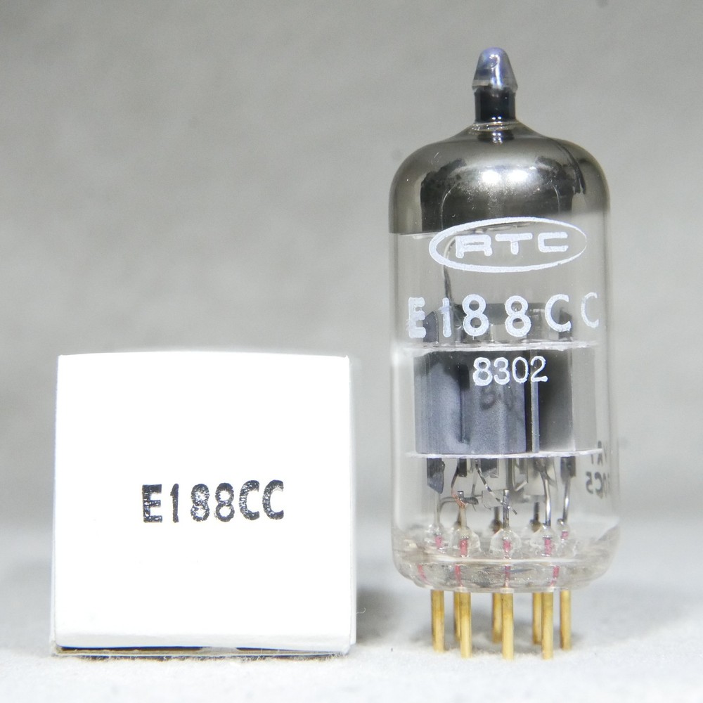 Mullard (RTC Label) E188CC/7308 Disc Getter Gold Pin Mitcham UK 1970 Very Strong