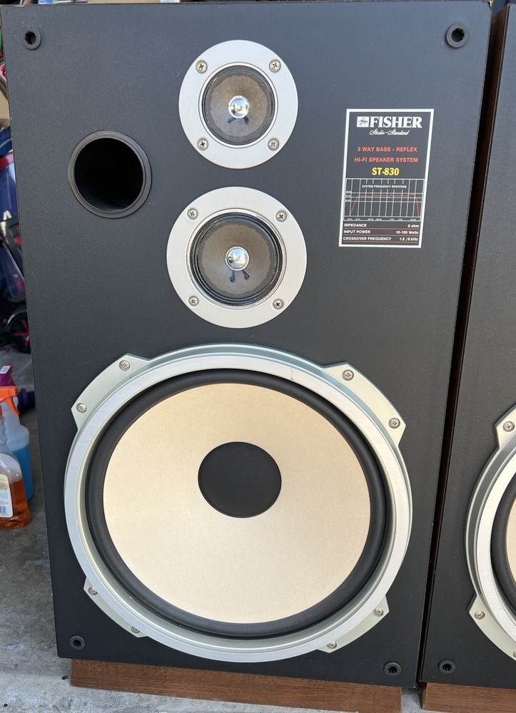 Vintage Pair Of Fisher 3-Way Hi-Fi Speakers Model ST- 832 Great Condition