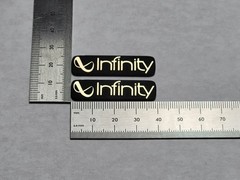 Infinity Reference Speaker Badge Emblem Logo Custom Made Pair – Brushed Gold