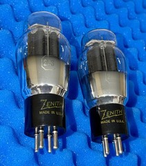 TWO Zenith – Sylvania 2A3 Tubes / Fishing Pole Supports /Amplitrex TESTED/ 1952