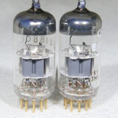 Matched Pair Mullard (RTC Label) E188CC/7308 Disc Getter Gold Pin UK Very Strong