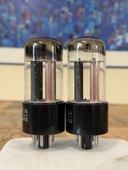Pair Matched RCA GZ34 5AR4 Tubes Copper Lined Plates TV7 TESTED Near NOS LEVELS