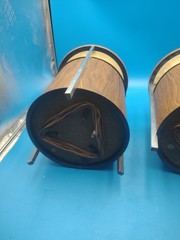 Vintage Pair Zenith Circle of Sound Speakers Mid Century Modern Omnidirectional