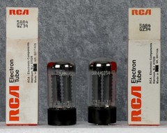 Pair of vintage NOS Mullard GZ34 / 5AR4 rectifier tubes, f32, 7-notch, Blackburn