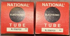 National Electronic Tubes Matched Pair Rectifiers NL-5558/FG32 7522 Vintage Rare