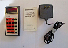 1976 Texas Instruments Concept 1 Calculator Working Instruc, Orig Charger Zayre
