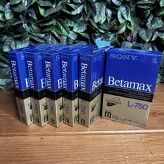 Lot 6 Sony Betamax L-750 Blank Video Cassette Tapes Sealed NOS Beta Hi Packing