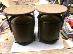 ** PAIR – Vintage – ZENITH – CIRCLE of SOUND – Wood & Chrome – ROUND Speakers *