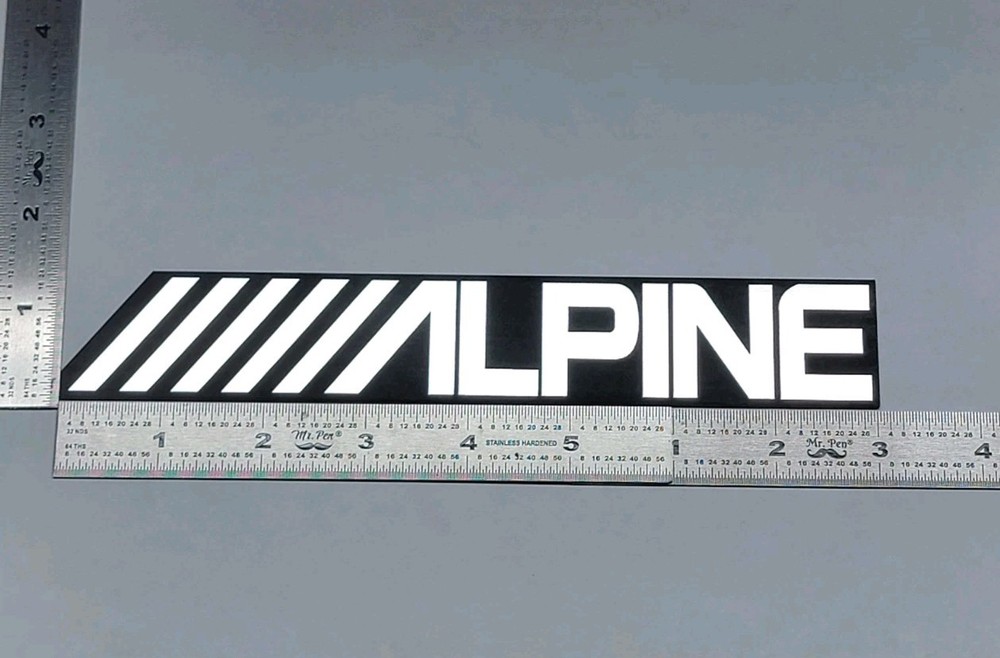 Alpine Badge Logo Emblem 8 Inch Premium Silver With Self Stick Adhesive