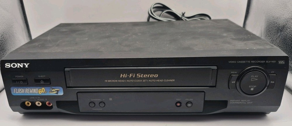 Sony SLV-N51 VCR 4 Head Hi-Fi Stereo VHS Player Recorder Tested No Remote