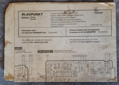 OEM BLAUPUNKT SERVICE MANUAL for TUCSON of Bosch Group IN-DASH AUTO-REVERSE CASS