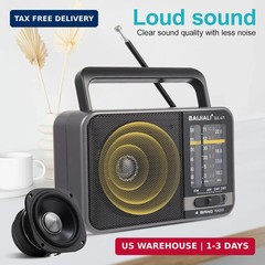 Portable AM/FM Transistor Radio with Loud Speaker, Battery or USB Powered – Comp