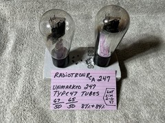 2 Globe vacuum tube Type 47 Amplifier RCA & unbranded TV-7 TESTED GOOD 87 & 84%