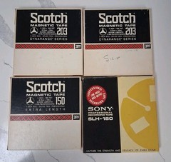 Scotch 150 203 Sony SLH 180 Reel to Reel Recording Tape LOT 6 Used A3
