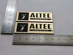 Altec Lansing Speaker Badge Logo Emblem Pair – Brushed Gold