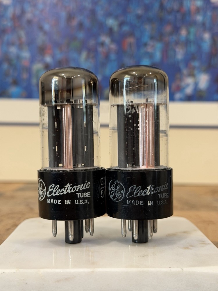 Pair Matched RCA GZ34 5AR4 Tubes Copper Lined Plates TV7 TESTED Near NOS LEVELS