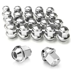20pcs Lug Nuts,One-Piece Solid Chrome M14x1.5 Silver 20 Pack-Ford Mustang Edge