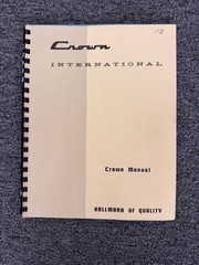 CROWN VARIOUS MODELS MANUAL