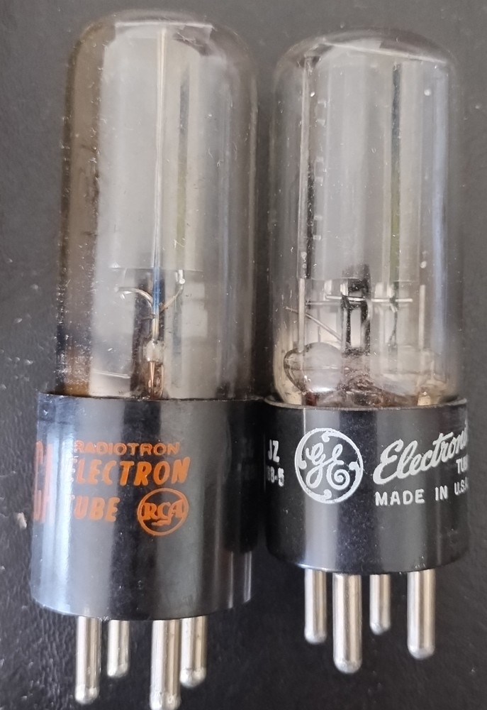 No. 80 rectifier tubes 2 pcs NOS tested GE RCA brand both by RCA
