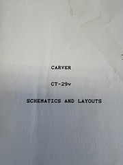 Carver CT-29V Schematics