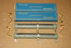 TWO WARD LEONARD-15 OHM 80 WATT ADJUSTABLE RESISTORS-TUBE AMPLIFIER DUMMY LOADS