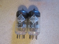 Rare Matched Pair of TELEFUNKEN ECC83 12AX7 SMOOTH PLATE 02098 Tested Tubes