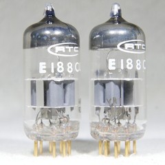 Matched Pair Mullard (RTC Label) E188CC/7308 Disc Getter Gold Pin UK Very Strong