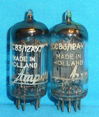 2-Amperex 12AX7 ECC83 with 17mm Plates & Foil Getters Vintage Electronics