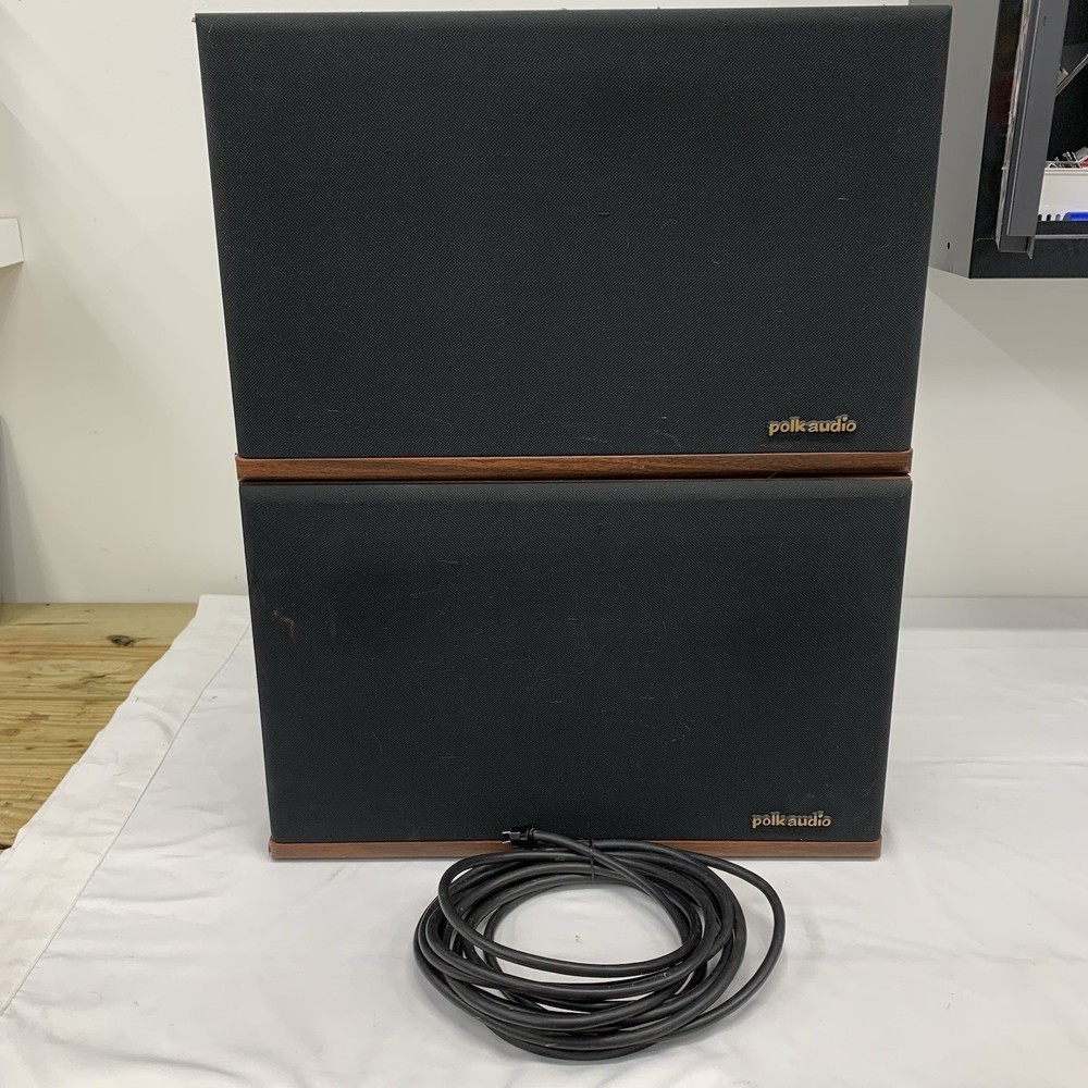 Vintage Polk Audio SDA Compact Reference Bookshelf Right Left Speakers, READ DES