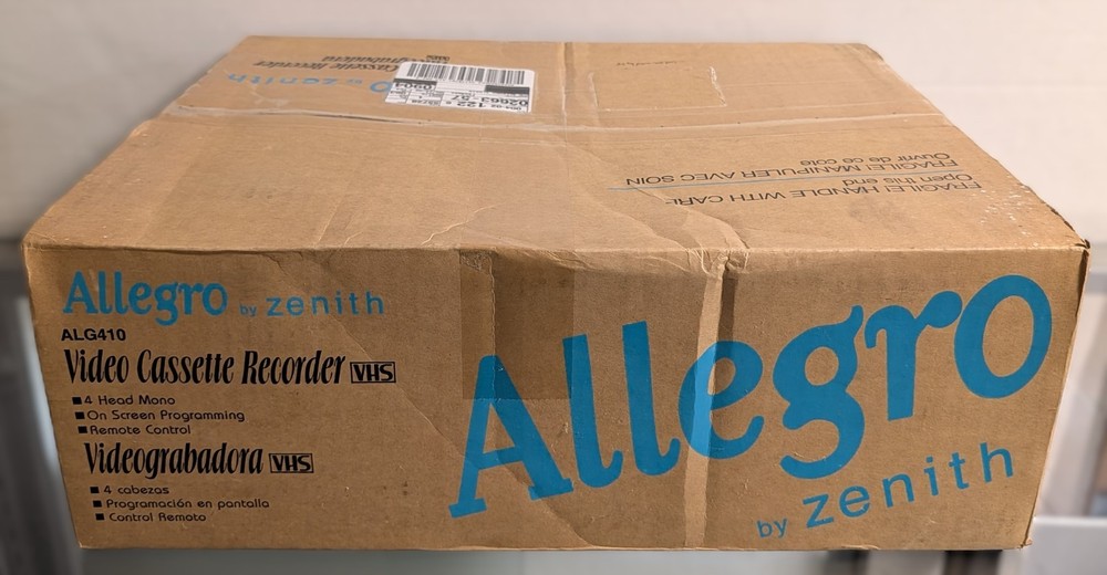 Zenith Allegro ALG410 VCR Video Cassette Recorder Vintage Open Box Complete NOS