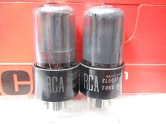 6SL7 6SU7 5691 GT Smoke Glass RCA PLATINUM MATCHED PAIR TV7 tested
